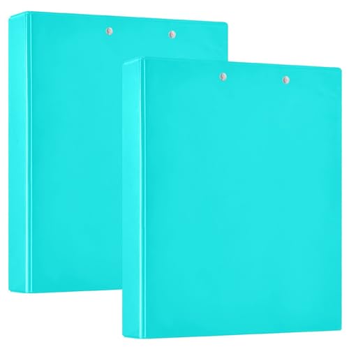 3-Ringordner 3,8 cm mit Innentaschen, 1/2 Packungen, Schulmappen, 200 Blatt, reines Cyan, Aquamarin von GuoChe
