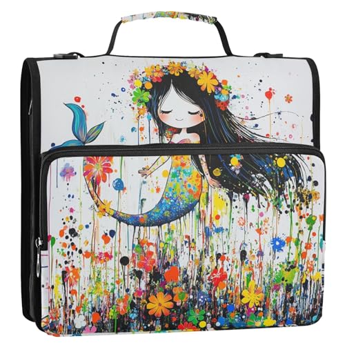 Aesthetic Mermaid Ordner-Organizer mit 3 Ringen, 3,8 cm, mit Griff und abnehmbarem Schultergurt, Kapazität für Dokumente, Dateien, Aufbewahrungstasche für Mittelschüler Aesthetic Mermaid Ordner-Organizer mit 3 Ringen, 3,8 cm, mit Griff und abnehmbarem Schultergurt, Kapazität für Dokumente, Dateien, Aufbewahrungstasche für Mittelschüler von GuoChe