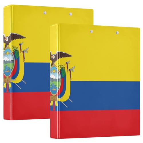Aktenordner mit Ecuador, genaue D-Ringe, mit Taschen, 1 Packung, 3,8 cm, Büroordner, Schreibwaren, Zubehör für Briefgröße (27,9 x 21,6 cm) von GuoChe