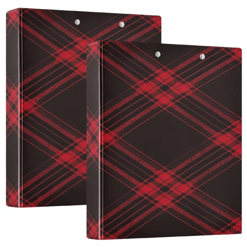 Aktenordner mit Taschen, 3,8 cm, ästhetischer Ordner, Büro-Organizer, 200 Blatt, Rot / Schwarz, kariert, 1 Packung Aktenordner mit Taschen, 3,8 cm, ästhetischer Ordner, Büro-Organizer, 200 Blatt, Rot / Schwarz, kariert, 1 Packung von GuoChe