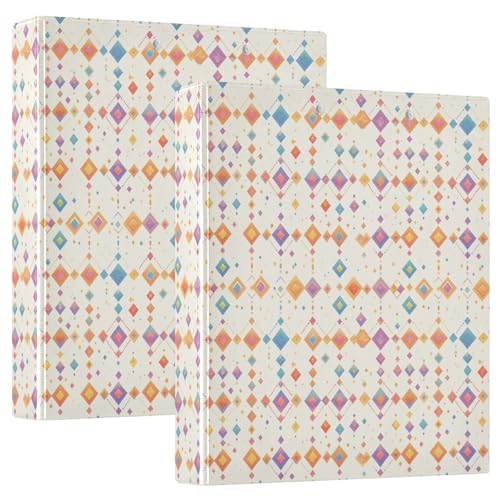 Aquarell-karierte mehrfarbige Aufbewahrungsordner mit Klemmbrett, 1 Packung, 3,8 cm, Büroordner, Büro, Dokumenten-Organizer für Briefformen (27,9 x 21,6 cm) von GuoChe