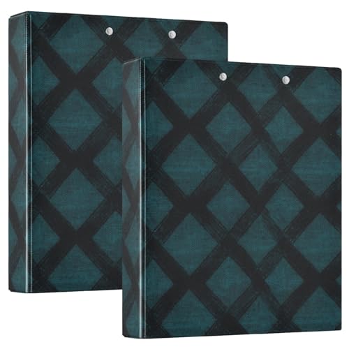 Argyle-Karo-Datenordner mit Klemmbrett, 3,8 cm, ästhetischer Ordner, Büro, Dokumenten-Organizer, für 200 Blatt, dunkeltürkis, 1 Packung von GuoChe