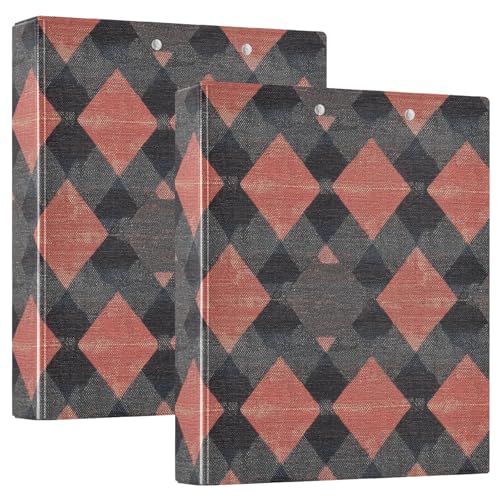 Argyle-Karo-Ordner mit Klemmbrett, kariert, 1 Packung, 3,8 cm, sortiert, Schreibwaren-Organizer, Zubehör, hält 200 Blatt von GuoChe