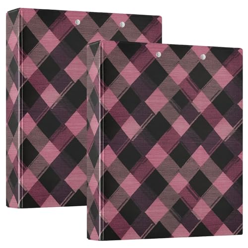 Argyle-Klemmbrett mit Innentaschen, kariert, Dunkelorchidee, 1 Packung, 3,8 cm, Büroordner, Schreibwaren, Organizer, Zubehör, Hardcover von GuoChe
