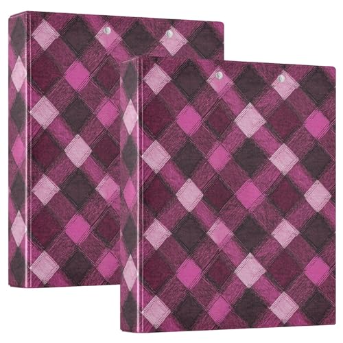 Argyle-Klemmbrettbinder mit Klemmbrett, kariert, Magenta, 1 Packung, 3,8 cm, sortierte Ordner, Zuhause, Reisen, Karten, Aufbewahrungsbehälter, 200 Blatt von GuoChe