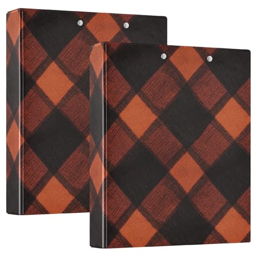 Argyle-Klemmbrettordner mit Klemmbrett, kariert, dunkelorange, 1 Packung, 3,8 cm, sortierte Ordner, Büro-Organizer für Briefgröße (27,9 x 21,6 cm) von GuoChe