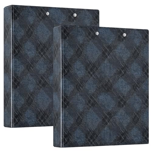 Argyle-Notizbuch, kariert, dunkelschieferblau, 1 Stück, 3,8 cm, ästhetischer Ordner, Schreibwaren, Akkories für Briefgröße (27,9 x 21,6 cm) von GuoChe