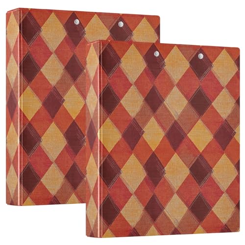 Argyle-Notizbuch, kariert, orangerot, mit Klemmbrett, 1 Packung, 3,8 cm, Büroordner, Schreibwaren, Hardcover, 1 Stück von GuoChe
