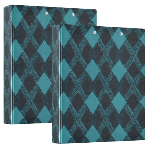 Argyle-Ordner mit Klemmbrett, kariert, dunkeltürkis, 1 Packung, 3,8 cm, sortiert, Bürobedarf für Briefgröße (27,9 x 21,6 cm) von GuoChe