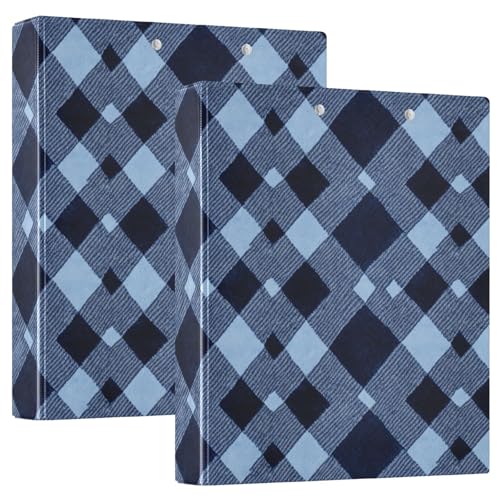 Argyle-Ordner mit Taschen, kariert, Blau, 1 Packung, 3,8 cm, verschiedene Ordner, Büro, Busin, Hardcover von GuoChe