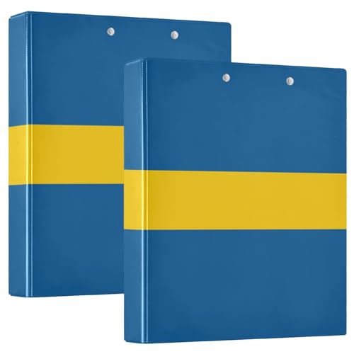 Aufbewahrungsordner mit Schweden-Flagge, 1 Packung, 3,8 cm, ästhetischer Ordner, Lehrerbedarf, für 200 Blatt von GuoChe
