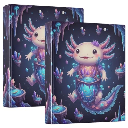 Axolotl Klemmbrett mit Kristallhöhlen, Collage, mit Taschen, 1 Packung, 3,8 cm, sortiert, Büro-Organizer, Hardcover von GuoChe