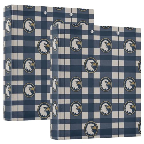Bald-Bird Heritage karierte robuste Ordner mit Tascheneinband, 1 Packung, 3,8 cm, ästhetischer Ordner, Schreibwaren-Organizer, Zubehör für Briefgröße (27,9 x 21,6 cm) von GuoChe