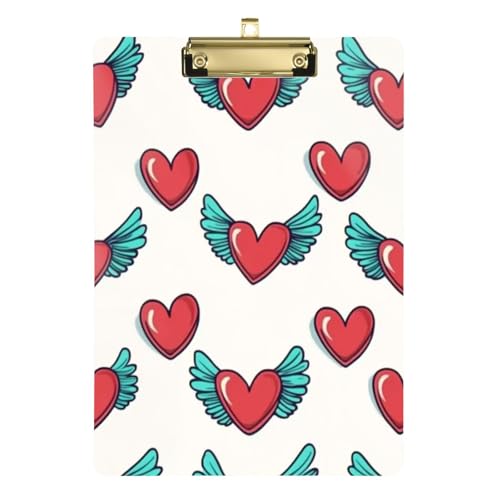 Bilder-Clipboards, Standard-Loch, für Lehrer, Krankenpflege, Größe 22,9 x 30,5 cm, Rot mit grünen Flügeln Bilder-Clipboards, Standard-Loch, für Lehrer, Krankenpflege, Größe 22,9 x 30,5 cm, Rot mit grünen Flügeln von GuoChe