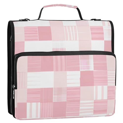Blush Plaid Patchwork Muster 3,8 cm 3-Ringe Büroordner Organizer mit Schultergurt und Griff inklusive Reißverschlusstasche Dokumentenmappe Organizer für Schule und Büro Blush Plaid Patchwork Muster 3,8 cm 3-Ringe Büroordner Organizer mit Schultergurt und Griff inklusive Reißverschlusstasche Dokumentenmappe Organizer für Schule und Büro von GuoChe