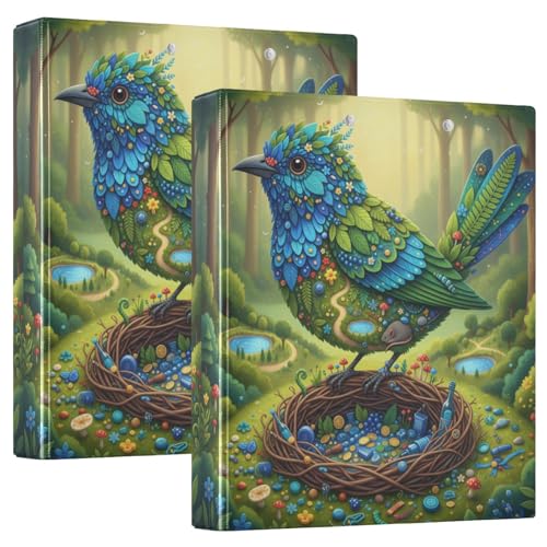 Bowerbird Safari-Collage, robuste Ordner mit Tascheneinband, 1 Packung, 3,8 cm, Büroordner, Büro-Organizer für Briefgröße (27,9 x 21,6 cm) von GuoChe
