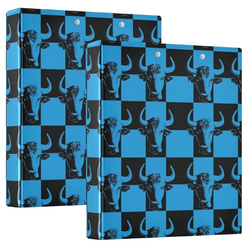 Buffalo Plaid Blue Black D-Ringbuch mit Taschen, 1 Packung, 3,8 cm, sortiert, Bürobedarf für Briefgröße (27,9 x 21,6 cm) von GuoChe