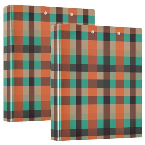 Buffalo Plaid Klemmbrett Ordner mit Taschen, 1 Packung, 3,8 cm, sortiert, Bürobedarf, Hardcover von GuoChe