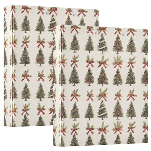 Buffalo Plaid Weihnachtsbäume Klemmbrett Ordner mit Tascheneinband, 1 Packung, 3,8 cm, sortierte Ordner, Bürobedarf, 200 Blatt von GuoChe