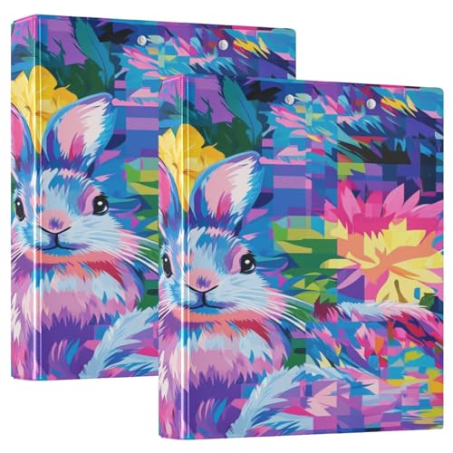 Buffalo Plaid y Rabbits Happy Easter Klemmbrett Ordner mit Klemmbrett, 1 Packung, 3,8 cm, sortierte Ordner, Zuhause, Reisen, Karten, Aufbewahrungsbehälter für 200 Blatt von GuoChe