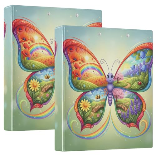 Butterfly Garden Collage-Klemmbrett mit Innentaschen, 1 Stück, 3,8 cm, ästhetischer Ordner, Büro-Organizer für Briefform, 27,9 x 21,6 cm von GuoChe