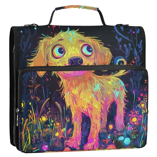 Chic Golden Retriever Schulordner mit 3 Ringen, Reißverschluss, mit Griff und abnehmbarem Schultergurt, inklusive Reißverschlusstasche, Dokumentenmappe, Organizer für Schule/Büro Chic Golden Retriever Schulordner mit 3 Ringen, Reißverschluss, mit Griff und abnehmbarem Schultergurt, inklusive Reißverschlusstasche, Dokumentenmappe, Organizer für Schule/Büro von GuoChe