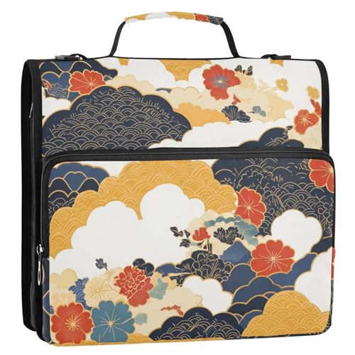 Cloud Flower Japanisches Muster 3 Ringe 3,8 cm Ordner Reißverschluss mit Gurt inklusive Reißverschlusstasche Dokumente Akten Aufbewahrungstasche für Schule Cloud Flower Japanisches Muster 3 Ringe 3,8 cm Ordner Reißverschluss mit Gurt inklusive Reißverschlusstasche Dokumente Akten Aufbewahrungstasche für Schule von GuoChe