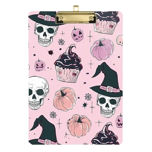 Cupcakes Hexenhüte Metall Klemmbrett Ordner Acryl niedlich für Fußball LKW Fahrer Größe 9 x 12 von GuoChe