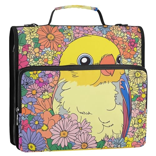 Cute Lovebird Ringbuch mit 3 Ringen, Reißverschluss mit Griff, inklusive Reißverschlusstasche, Portfolio-Ordner für Büro, Schule Cute Lovebird Ringbuch mit 3 Ringen, Reißverschluss mit Griff, inklusive Reißverschlusstasche, Portfolio-Ordner für Büro, Schule von GuoChe