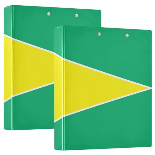 D-Ringbuch mit Guyana-Flagge, mit Innentaschen, 1 Packung, 3,8 cm, Büroordner, Schreibwaren, Hardcover von GuoChe