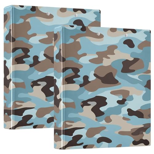 D-Ringbuch mit Klemmbrett, 3,8 cm, ästhetischer Ordner, Arztbedarf, hält 200 Blatt, Camouflage-Blau, 1 Packung D-Ringbuch mit Klemmbrett, 3,8 cm, ästhetischer Ordner, Arztbedarf, hält 200 Blatt, Camouflage-Blau, 1 Packung von GuoChe