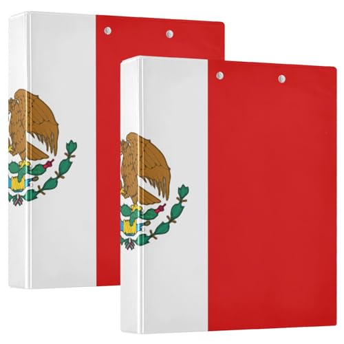 D-Ringbuch mit Mexiko-Flagge, mit Klemmbrett, 1 Packung, 3,8 cm, ästhetischer Ordner, Bürobedarf, 200 Blatt von GuoChe