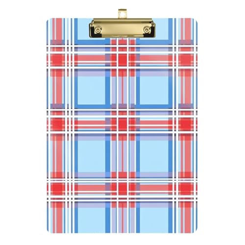 Day Designer-Klemmbrett, transparent, für Krankenpflege, Studenten, Handel, Quest, Größe 22,9 x 30,5 cm, Rot / Blau kariert Day Designer-Klemmbrett, transparent, für Krankenpflege, Studenten, Handel, Quest, Größe 22,9 x 30,5 cm, Rot / Blau kariert von GuoChe