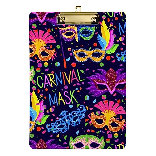 Dekorative Klemmbretter für Karneval, Standardgröße, 30,5 x 22,9 cm, Karneval mit silberfarbenem Low-Profile-Clip für Lehrer, Krankenschwester, Arzt, Studenten und Kinder Dekorative Klemmbretter für Karneval, Standardgröße, 30,5 x 22,9 cm, Karneval mit silberfarbenem Low-Profile-Clip für Lehrer, Krankenschwester, Arzt, Studenten und Kinder von GuoChe