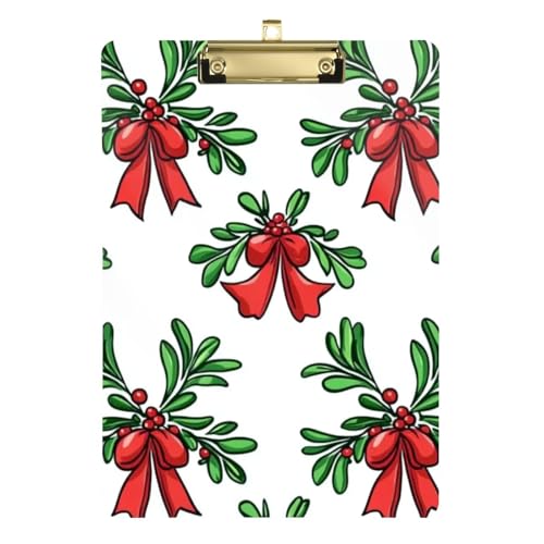Dickes Klemmbrett mit roten Schleifen, Standard-Loch, für Lehrer im ersten Jahr, Größe 22,9 x 30,5 cm von GuoChe