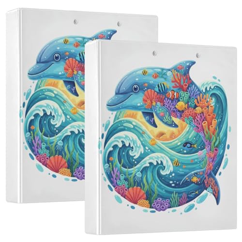 Dolphin Ocean Collage-Klemmbrett mit Taschen, 1 Packung, 3,8 cm, sortierte Ordner, Krankenschwesterbedarf, 200 Blatt von GuoChe
