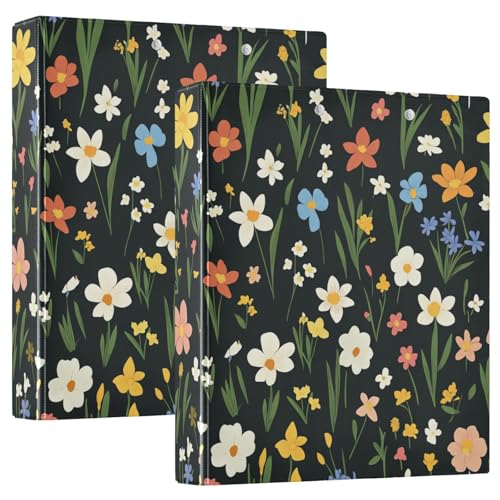 Drei-Ringbuch 1,5 Zoll mit Klemmbrett 1/2 Stück Ordner für Schule 200 Blatt Sommerblumen Schwarz Drei-Ringbuch 1,5 Zoll mit Klemmbrett 1/2 Stück Ordner für Schule 200 Blatt Sommerblumen Schwarz von GuoChe