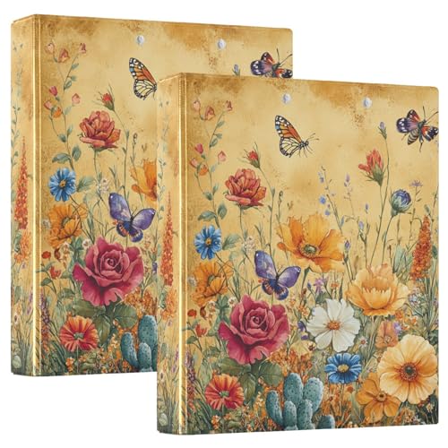 Drei-Ringbuch 1,5 cm mit Tascheneinband, 1/2 Packungen, Schulhefter 200 Blatt, Herbstblumen, Rose, Kaktus, Schmetterlinge, Bienen Drei-Ringbuch 1,5 cm mit Tascheneinband, 1/2 Packungen, Schulhefter 200 Blatt, Herbstblumen, Rose, Kaktus, Schmetterlinge, Bienen von GuoChe