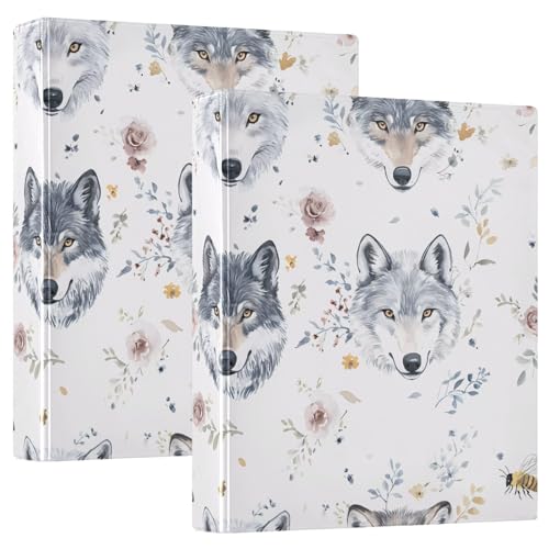 Drei-Ringbuch 3,5 cm mit Klemmbrett, 1/2er-Pack, Ordner für die Schule, Hardcover, ästhetisch, niedliche Wölfe Drei-Ringbuch 3,5 cm mit Klemmbrett, 1/2er-Pack, Ordner für die Schule, Hardcover, ästhetisch, niedliche Wölfe von GuoChe