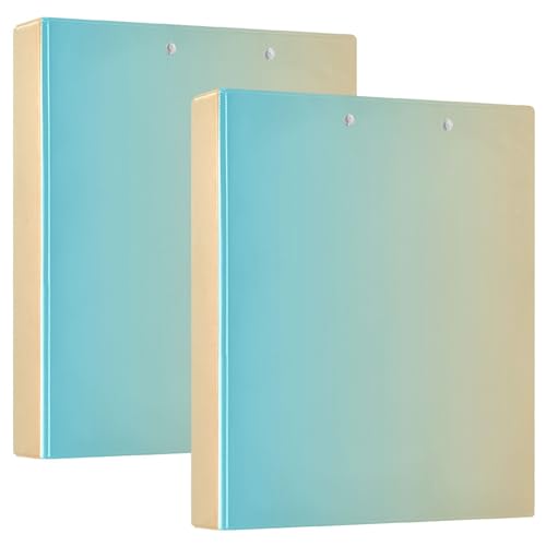 Drei-Ringbuch mit 3,8 cm (1 1/2 Zoll) Notizbuchordner mit Innentaschen, 1/2er-Pack, College-Ordner für Studenten, Hardcover, Blau-Gelb, Farbverlauf von GuoChe