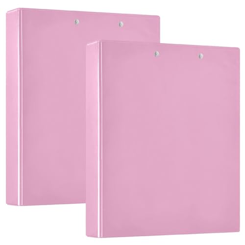 Drei-Ringbuch mit Tascheneinband, 3,8 cm, 1/2er-Pack, für Briefgröße (27,9 x 21,6 cm), 200 Blatt, einfarbig, reines Hot Pink, einfarbig von GuoChe