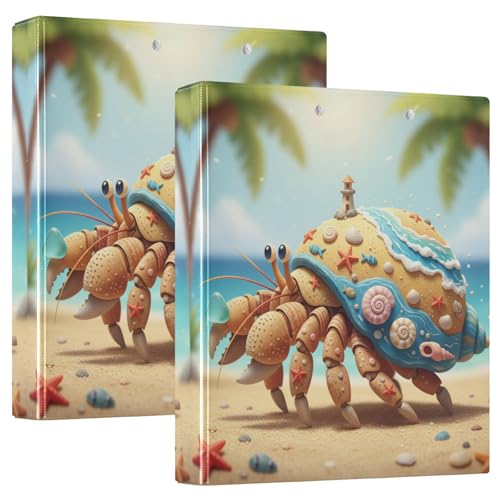 Einsiedlerkrebs-Strand-Collage-Klemmbrett mit Tascheneinband, 1 Packung, 3,8 cm, ästhetischer Ordner, Büropapiere, 200 Blatt von GuoChe