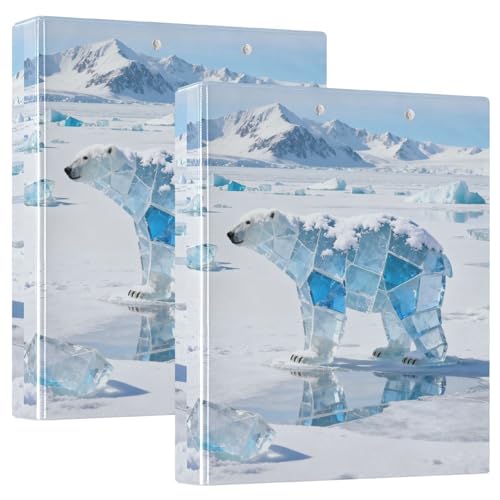Eisbär-Landschaft, Tier-Collage-Klemmbrett mit Taschen, 1 Packung, 3,8 cm, Büroordner, Schreibwaren, Organizer, Zubehör, Hardcover von GuoChe