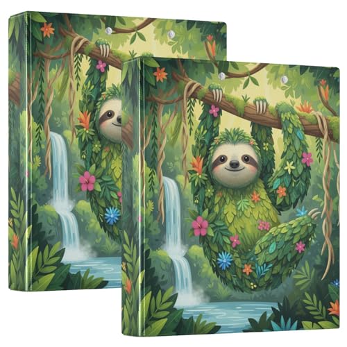 Faultier Regenwald Baldachin Collage Datenbinder mit Klemmbrett 1 Packung 3,8 cm Büroordner Büro Dokument Organizer für 200 Blatt von GuoChe
