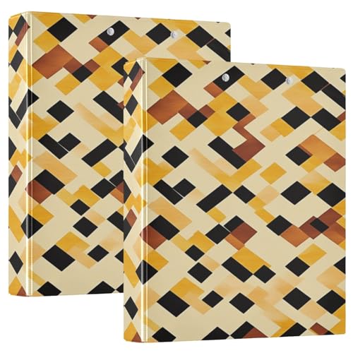 Funny Klemmbrett mit Taschen, kariert, Gelb, 1 Packung, 3,8 cm, ästhetischer Ordner, Dokumentenaufbewahrung, für 200 Blatt von GuoChe