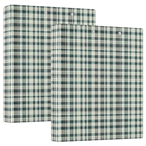 Funny Klemmbrettordner mit Taschen, kariert, Grün, 2 Stück, 3,8 cm, sortiert, Schreibwarenzubehör für Briefgröße (27,9 x 21,6 cm) von GuoChe