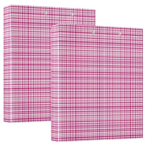 Funny Plaid Check Cute Peach Klemmbrett Ordner mit Tascheneinband, 1 Packung, 3,8 cm, ästhetischer Ordner, Büropapiere für Briefgröße (27,9 x 21,6 cm) von GuoChe