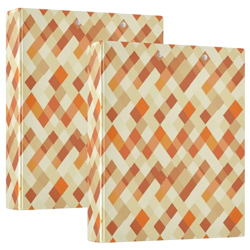 Funny Plaid Karo Orange D-Ringbuch mit Taschen, 1 Packung, 3,8 cm, sortiert, Bürobedarf, für 200 Blatt von GuoChe