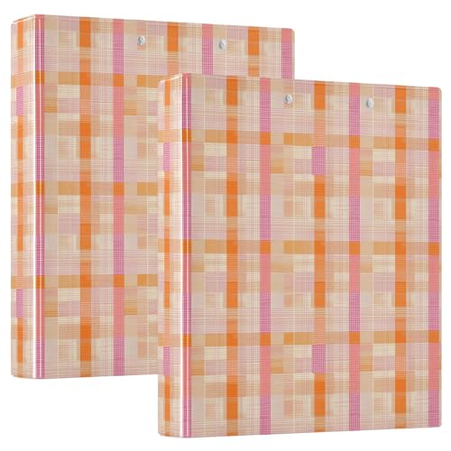 Funny Plaid Karo Orange D-Ringbuch mit Taschen 1 Packung 3,8 cm sortierte Ordner Schreibwaren Accories für 200 Blatt von GuoChe
