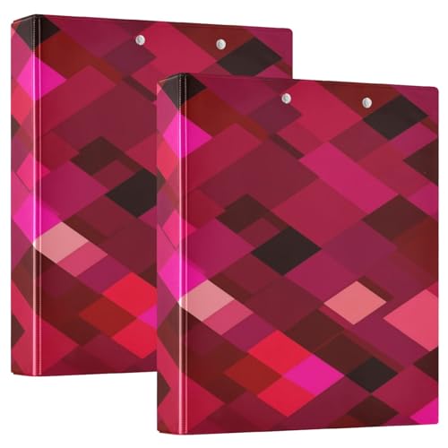 Funny Plaid kariert dunkelrot Datenordner mit Klemmbrett, 1 Packung, 3,8 cm, Büroordner, Büro, Busin, Hardcover von GuoChe